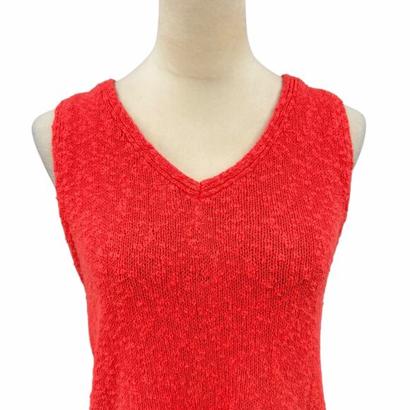 J. Crew Coral Orange Boucle Knit V-neck Sleeveless Beach Sweater Tank - Picture 6 of 11
